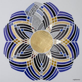 Blå mønsterbryder (2017) 50x50 cm